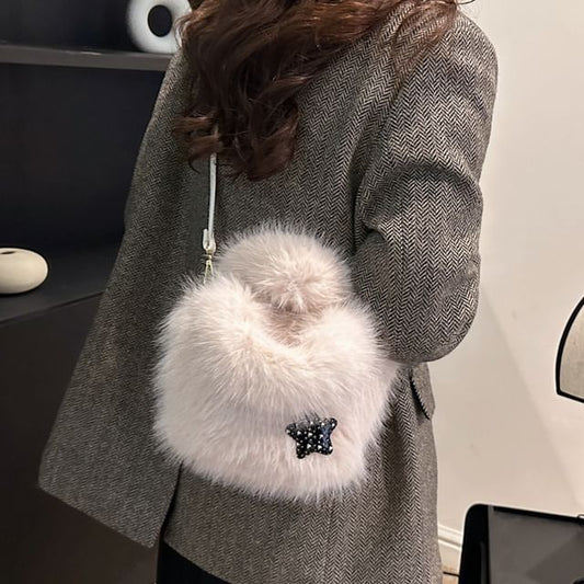 Fluffy Plain Crossbody Bag