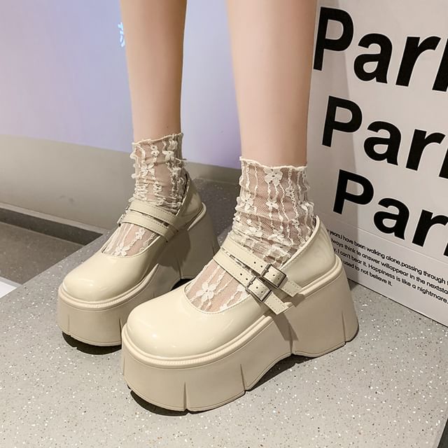 Mary Jane Plain Platform Shoes