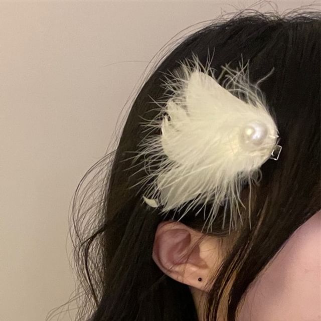 Faux Clip Hair 2: Feather Pearl Set of