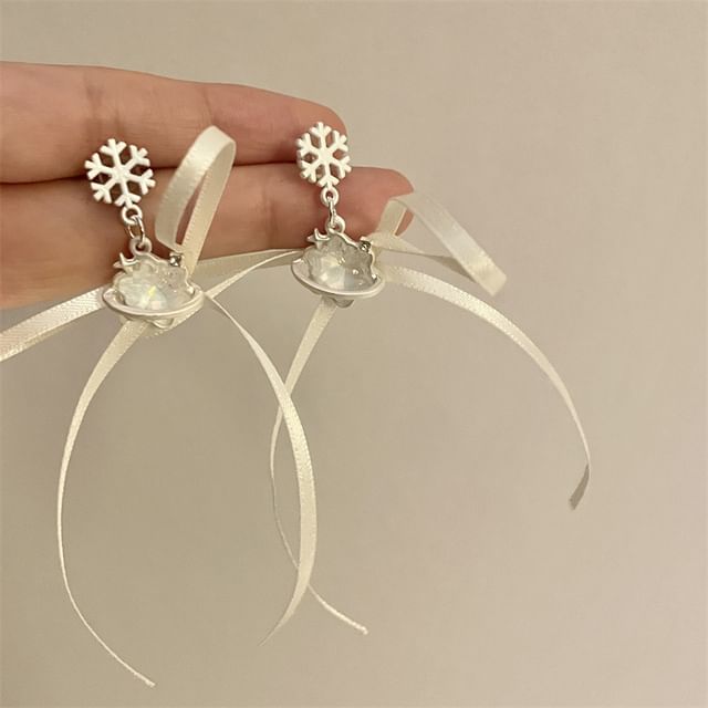 Earring Choker Snowflake Drop Ribbon /