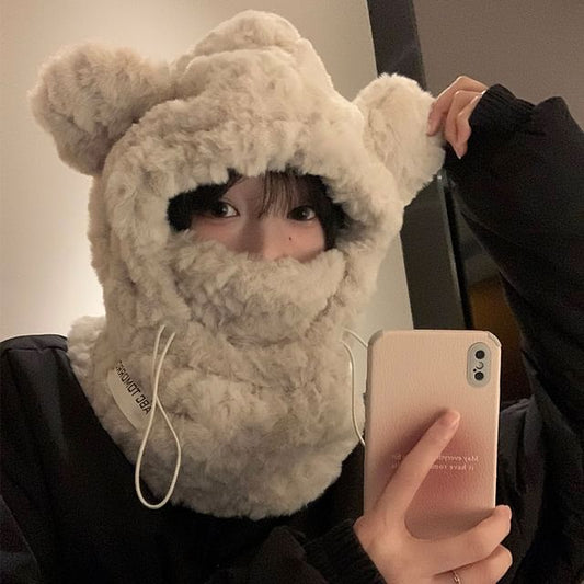 Ear Bear Chenille Balaclava