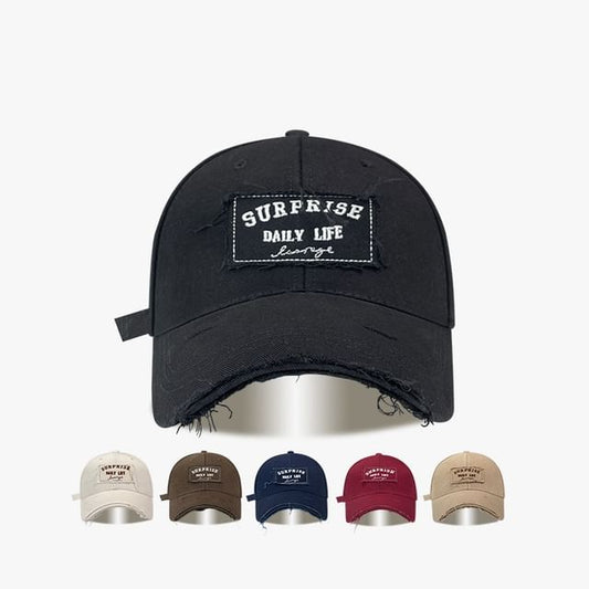 Distressed Applique Cap Baseball Lettering