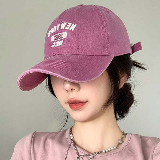 Embroidered Baseball Cap Lettering Washed