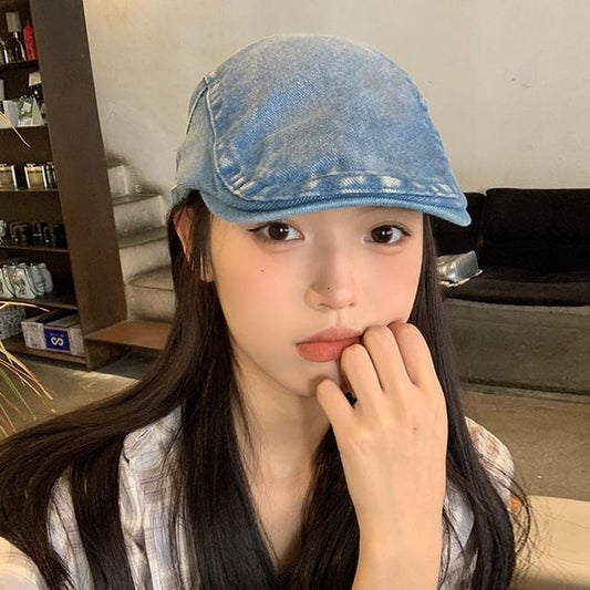 Washed Flat Cap Denim