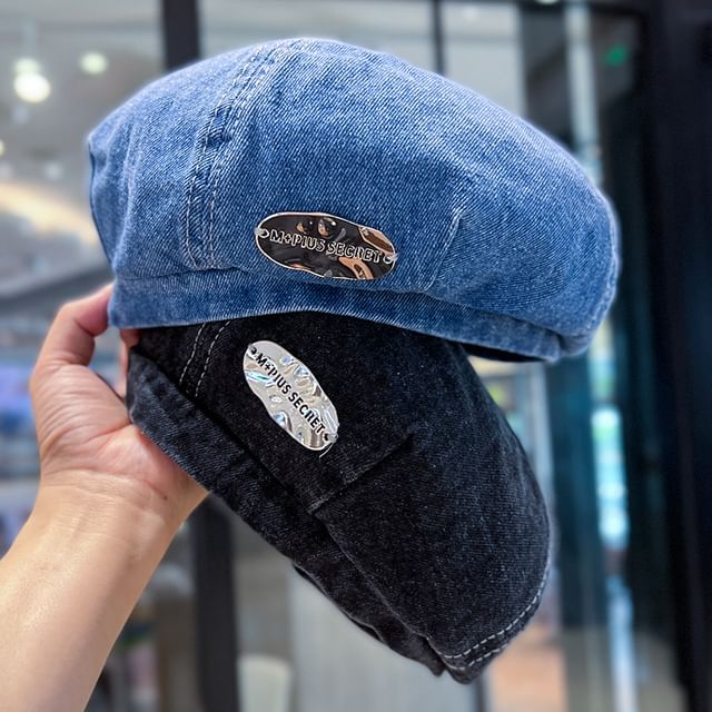 Metal Beret Denim Accent
