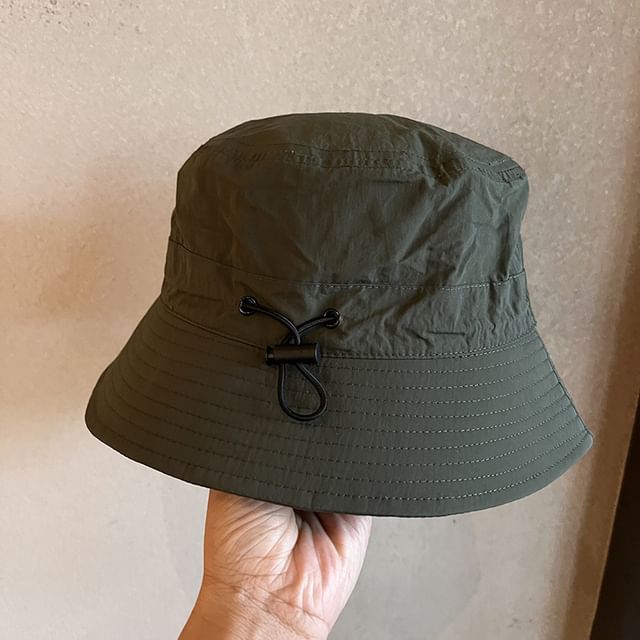 Bucket Drawstring Plain Hat