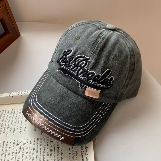 Embroidered Washed Lettering Baseball Cap
