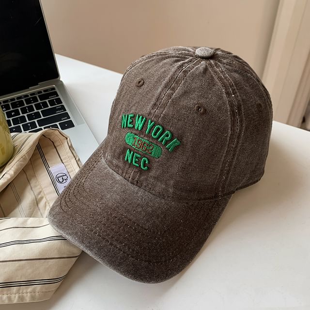 Embroidered Baseball Cap Lettering Washed