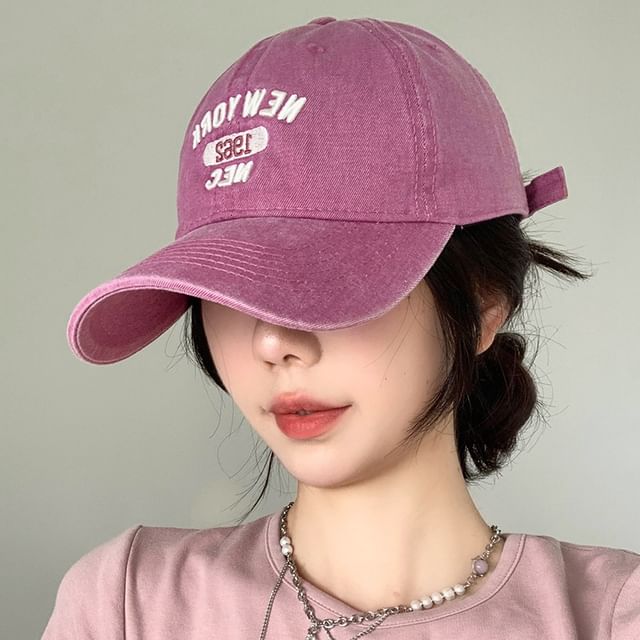 Embroidered Baseball Cap Lettering Washed
