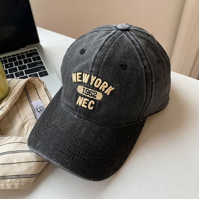 Embroidered Baseball Cap Lettering Washed