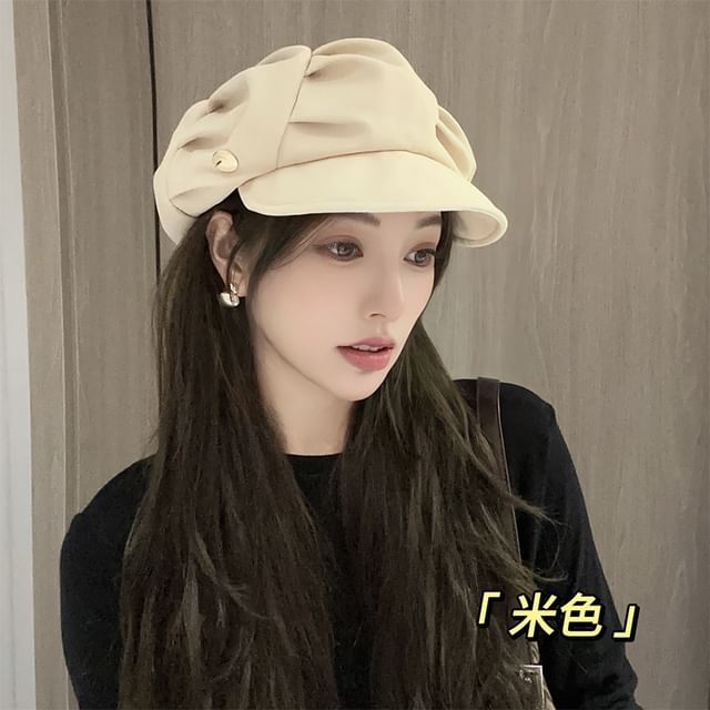 Newsboy Cap Ruched Plain