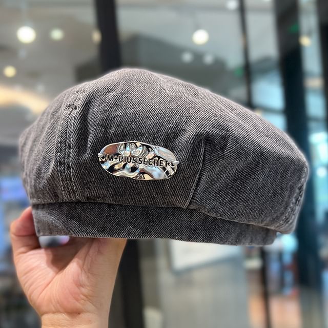 Metal Beret Denim Accent