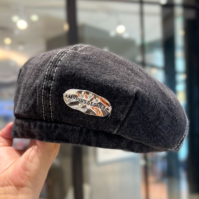 Metal Beret Denim Accent