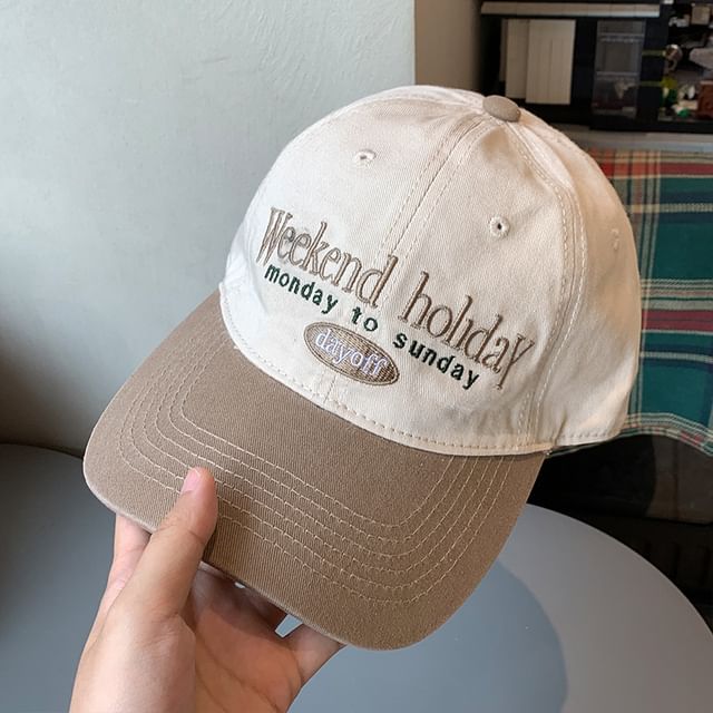 Tone Cap Two Lettering Embroidered Baseball