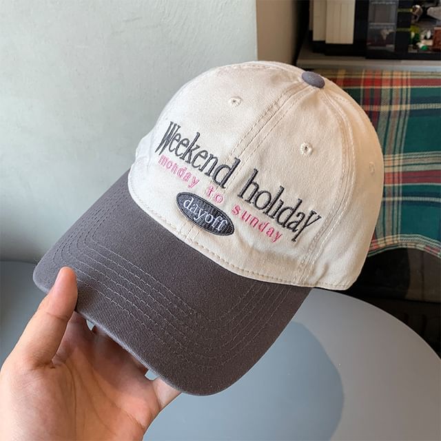 Tone Cap Two Lettering Embroidered Baseball