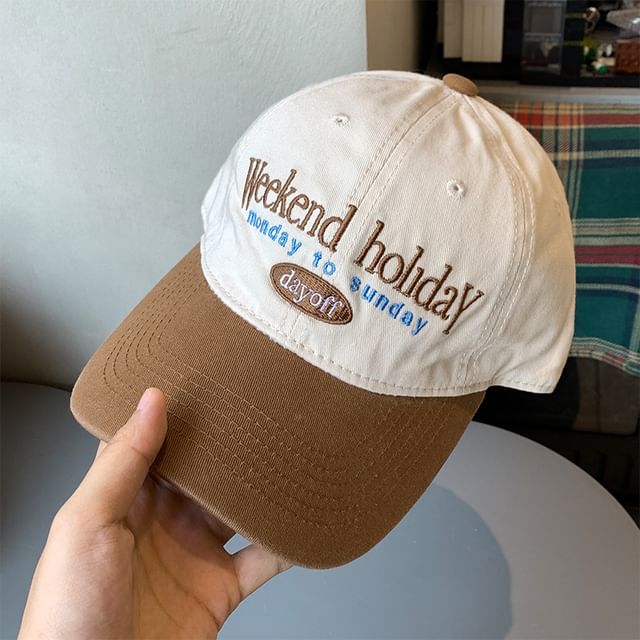 Tone Cap Two Lettering Embroidered Baseball