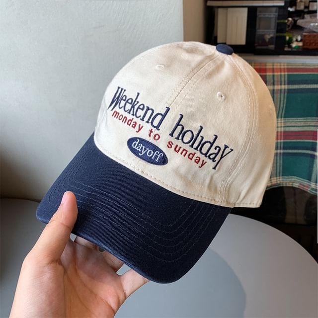 Tone Cap Two Lettering Embroidered Baseball