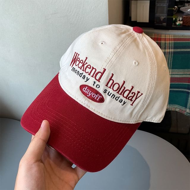 Tone Cap Two Lettering Embroidered Baseball