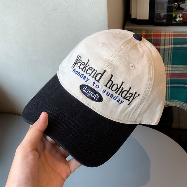 Tone Cap Two Lettering Embroidered Baseball