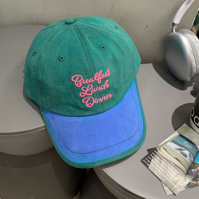 Cap Tone Lettering Two Embroidered Baseball