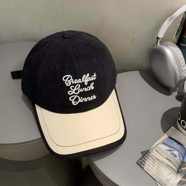 Cap Tone Lettering Two Embroidered Baseball