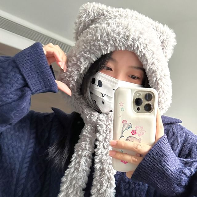 Hat Ear Trapper Cat Chenille