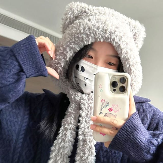 Hat Ear Trapper Cat Chenille