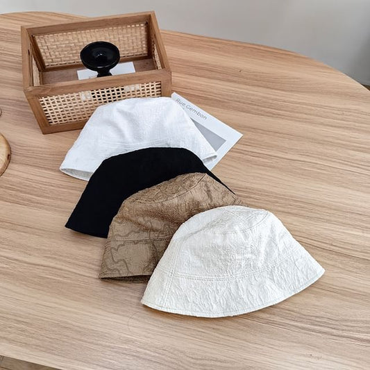 Hat Plain Shirred Bucket