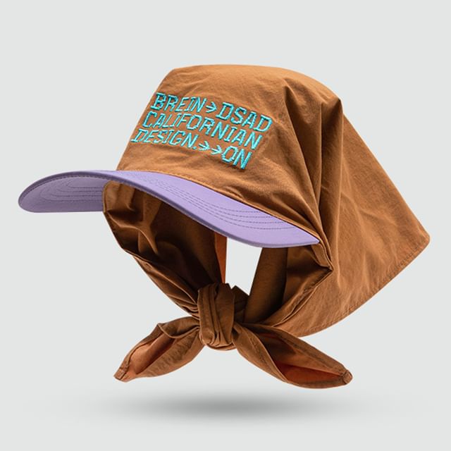 with Brim Scarf Embroidered Lettering Head