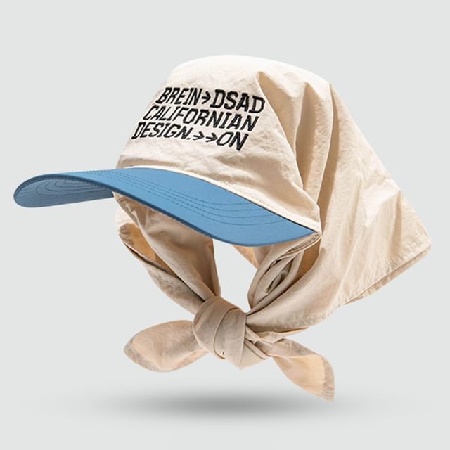 with Brim Scarf Embroidered Lettering Head