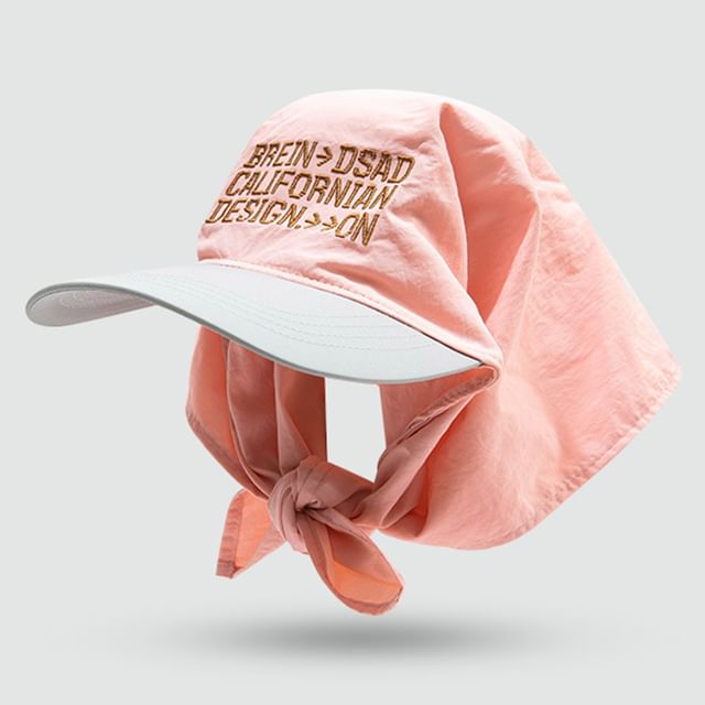 with Brim Scarf Embroidered Lettering Head