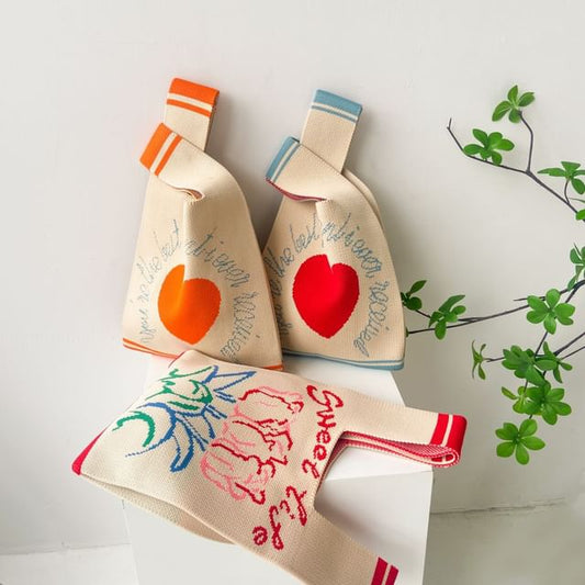 Patterned Bag Tote Knit