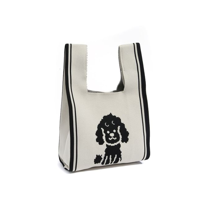 Tote Dog Bag Knit Jacquard
