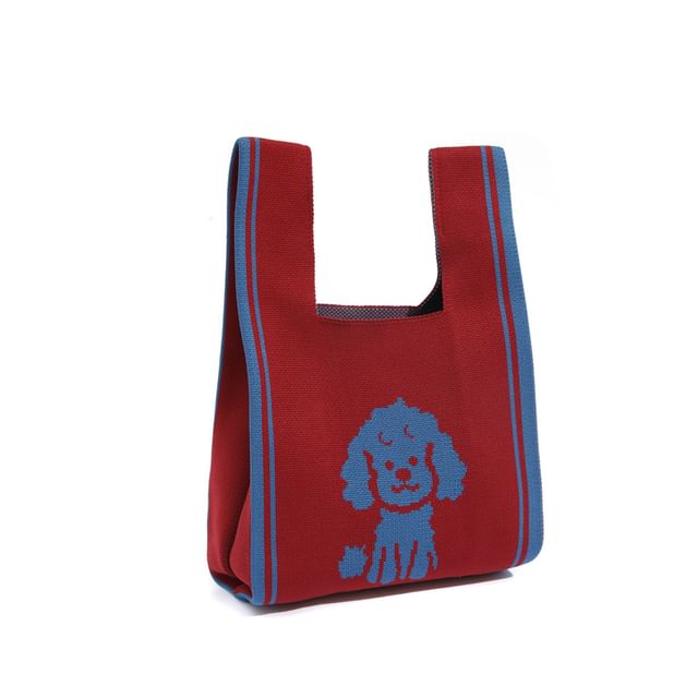 Tote Dog Bag Knit Jacquard