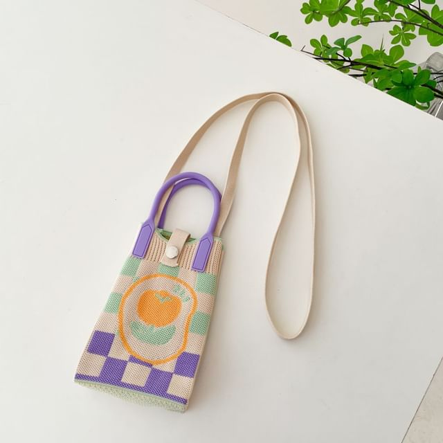 Handle Crossbody Top Bag Knit