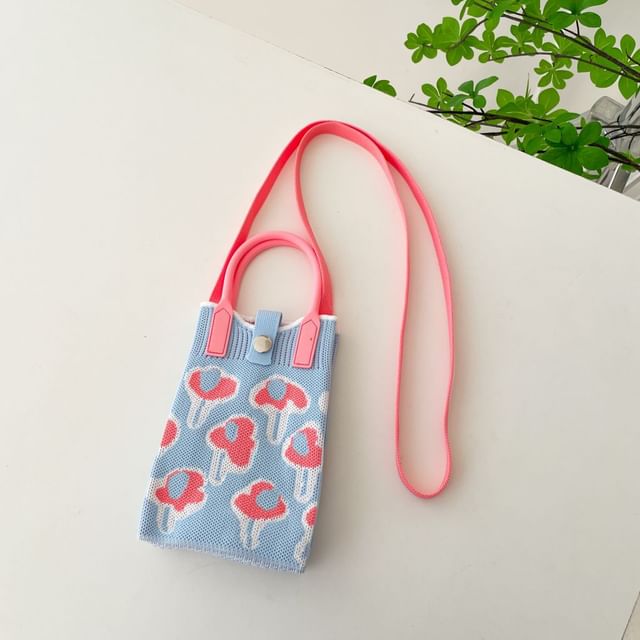Handle Crossbody Top Bag Knit