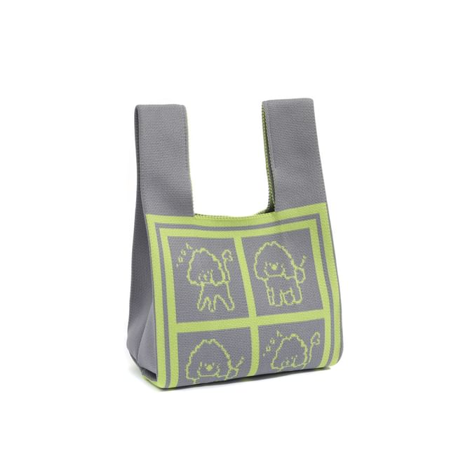 Bag Jacquard Dog Knit Tote