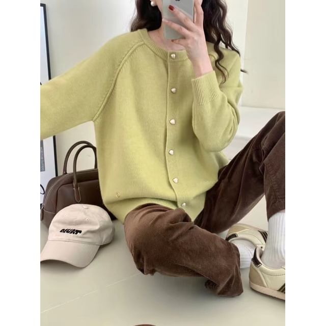 Button-Up Cardigan Plain