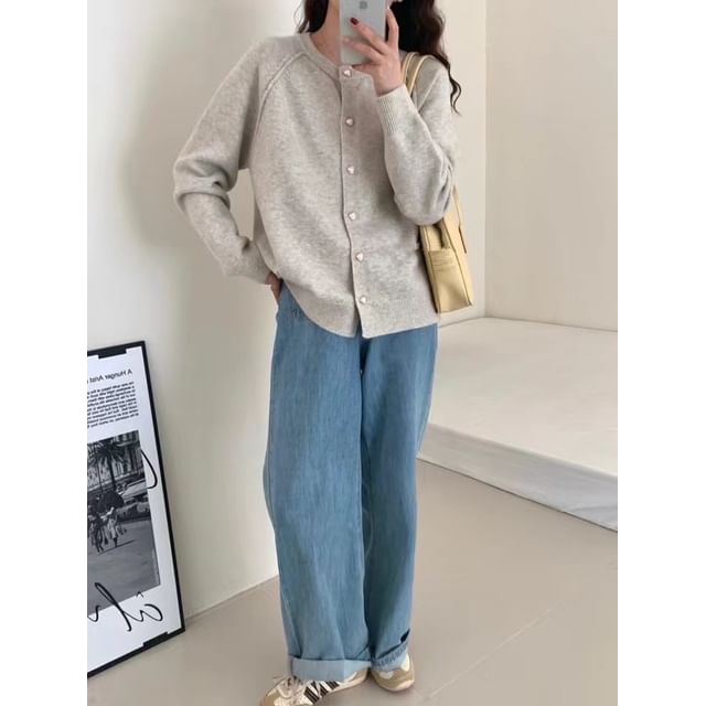 Button-Up Cardigan Plain