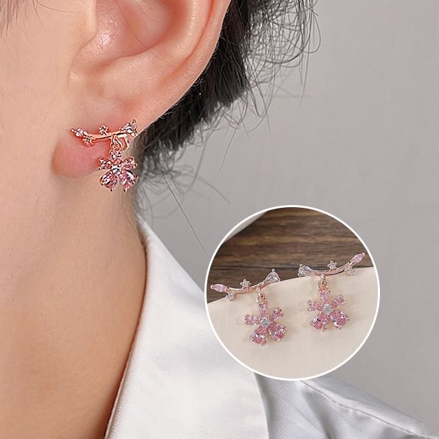 Cuff Alloy Ear Floral Rhinestone