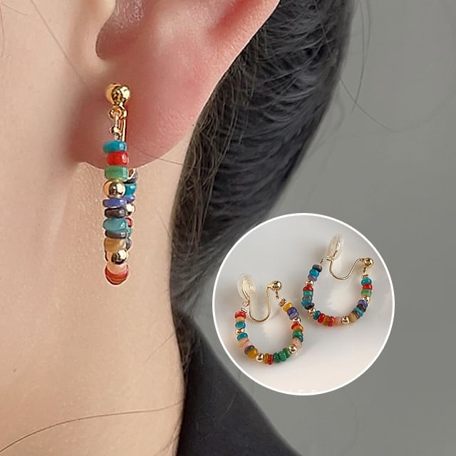 Cuff Hoop Bead Ear Alloy