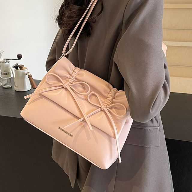 Leather Bag Shoulder Faux Bow
