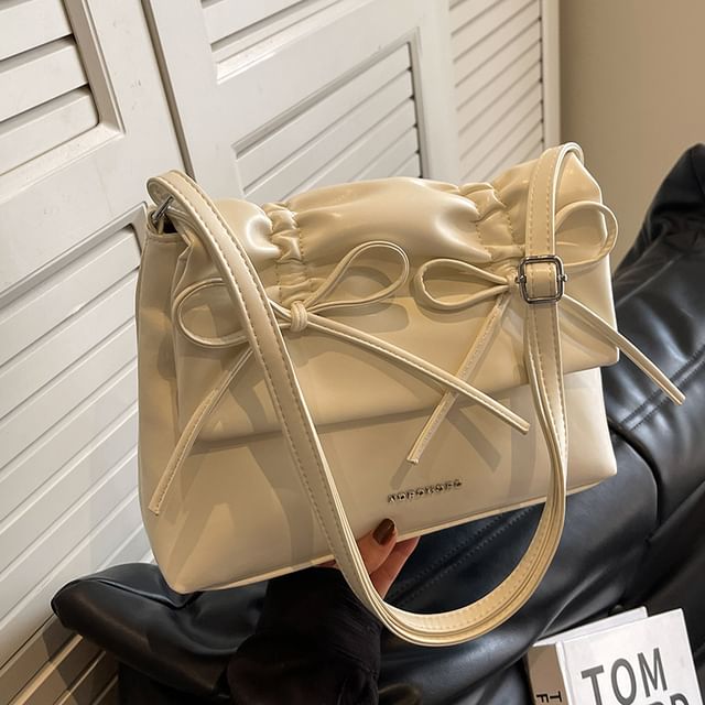Bow Shoulder Leather Bag Faux