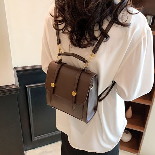 Leather Faux Backpack Flap