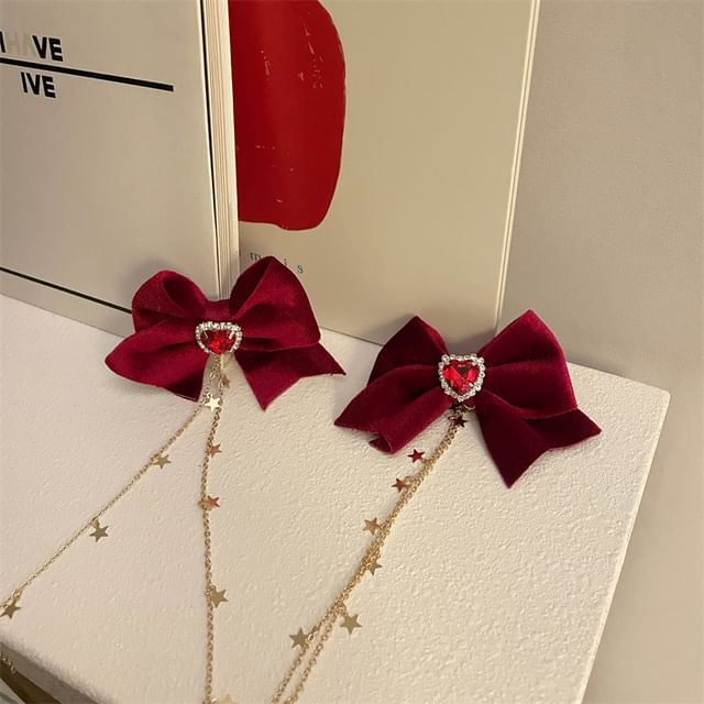 Rhinestone Clip Bow Hair