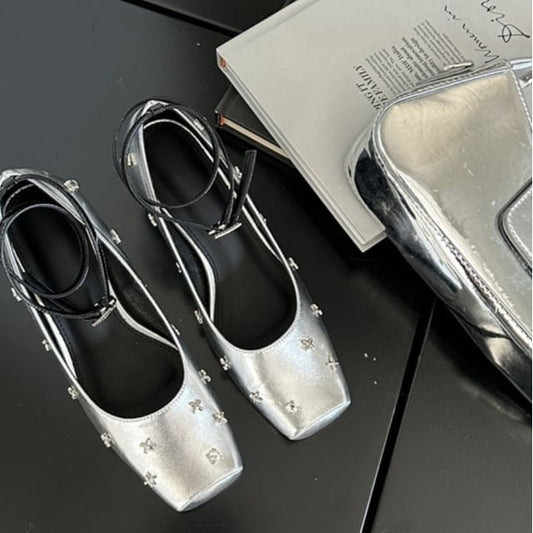 Toe Mary Strap Shoes Square Jane Ankle High Heel