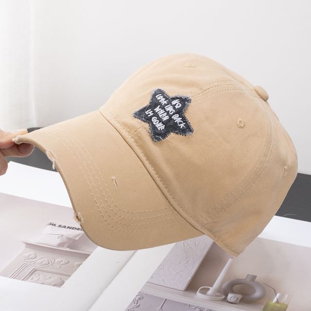Baseball Cap Applique Distressed Star