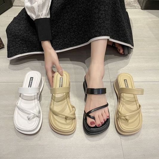 Toe Sandals Loop Slide Platform