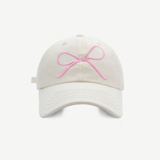 Embroidered Bow Cap Baseball