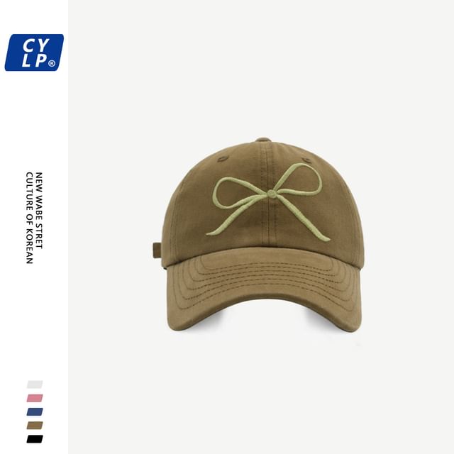 Embroidered Bow Cap Baseball